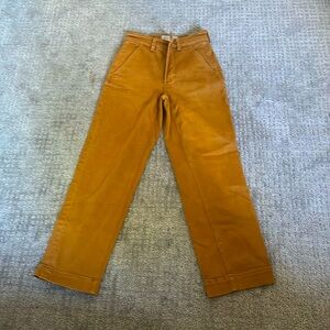 Everlane Cropped Straight Leg Jeans (Mustard)